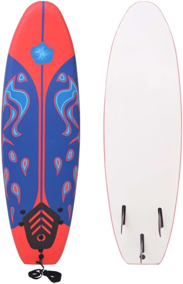 vidaXL Tabla de Surf Azul Roja 170 cm Surfboard Surfear Deporte Acuático Agua